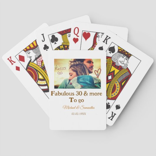 Jeu De Cartes Fabuleux 30 ans anniversaire ajouter le nom date p (dos)