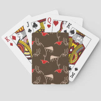 Jeu De Cartes Face de femme à une ligne : motif abstrait.