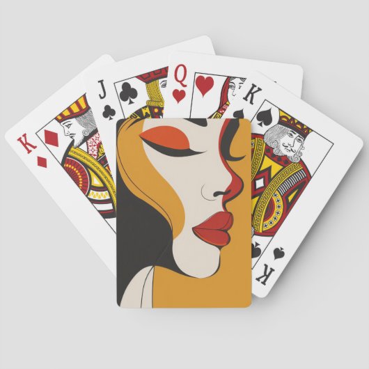 Jeu De Cartes Face de femme Abstraite (dos)
