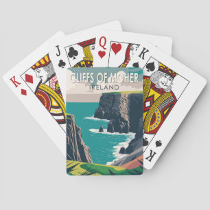 Jeu De Cartes Falaises de Moher Irlande Voyage Art Vintage