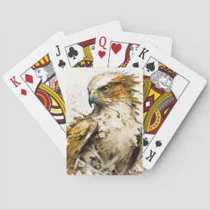 Jeu De Cartes Falcon Bird Portrait Animal Peinture Faune Libre