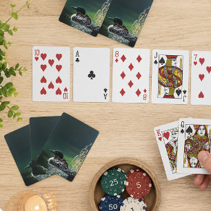 Jeu De Cartes Famille de Plongeons Huard sur le Lac Faune Nature