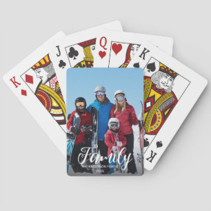 Jeu De Cartes Famille de script blanc personnalisé vertical phot