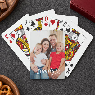 Jeu De Cartes Famille Écriture Blanche Photo Personnalisée