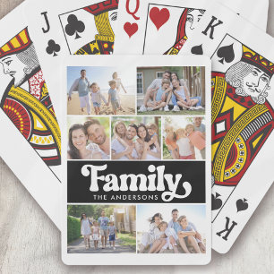 Jeu De Cartes Famille Retro Typographie Photo Collage