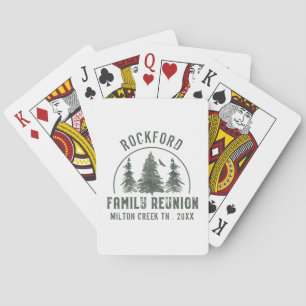 Jeu De Cartes Famille Réunion Forêt rustique Arbres Nom Vintage
