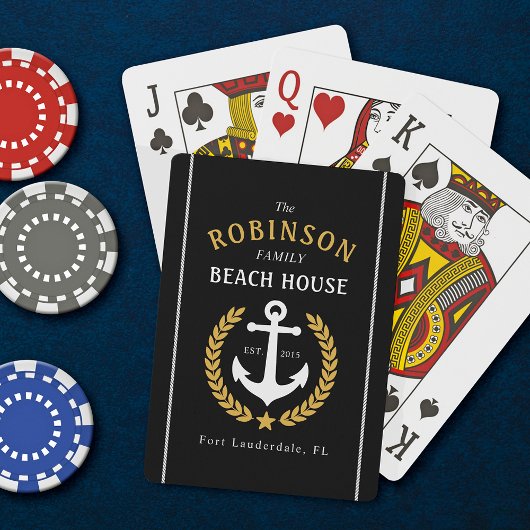 Jeu De Cartes Family Beach House Ancre Gold Laurel Black