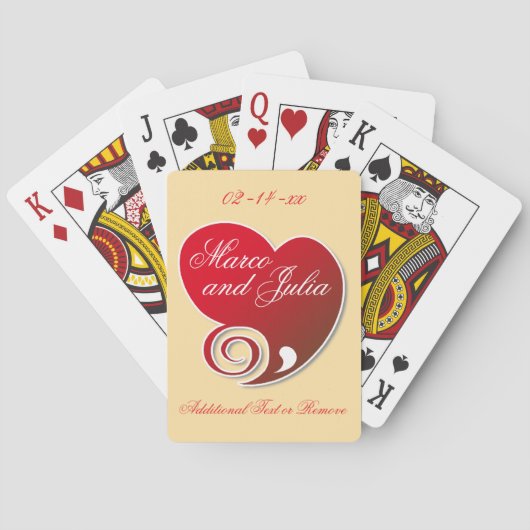 Jeu De Cartes Fancy Red Heart Mariage (dos)