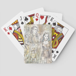 Jeu De Cartes Fantastique steampunk à la main fille
