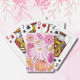Jeu De Cartes Fantôme de Halloween rose pastel