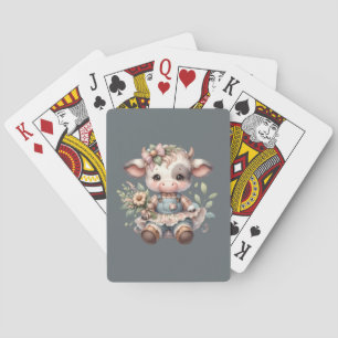 Jeu De Cartes Farmcore Kawaii Calf en Vintage robe florale