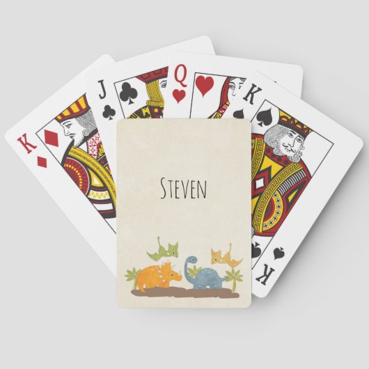 Jeu De Cartes Faune sauvage de Cute Dinosaure (dos)