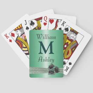 Jeu De Cartes Faux Bijoux Monogrammes Cartes de Jouage