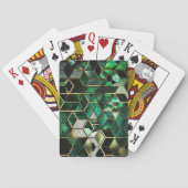 Jeu De Cartes Faux Emerald, vert et or, géométrique (dos)