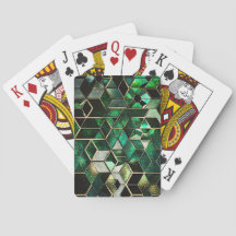 Faux Emerald, vert et or, géométrique