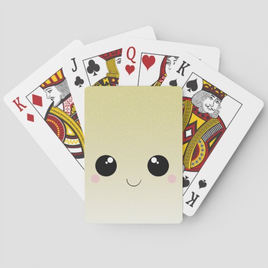 Jeu De Cartes Faux Parties scintillant-Look Kawaii Visage (dos)