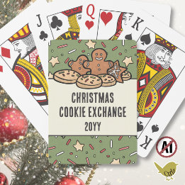 Jeu De Cartes Faveur de fête d'échange de biscuits de Noël