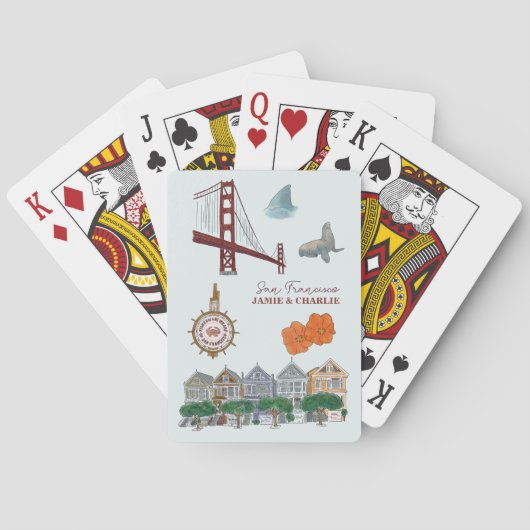Jeu De Cartes Faveur de mariage à San Francisco (dos)