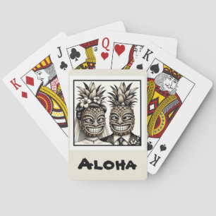 Jeu De Cartes Faveur de mariage Tête Tiki Ananas des Mariés