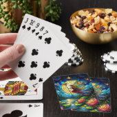 Jeu De Cartes Fée de vol au clair de lune en vitrail (In Situ)