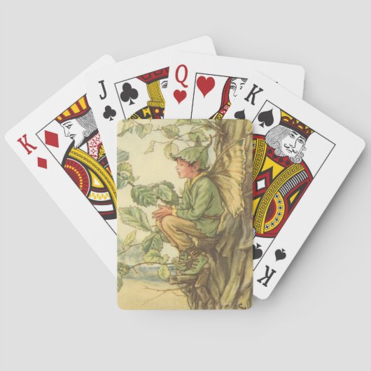 Jeu De Cartes Fée d'orme ailée assise dans un arbre (dos)