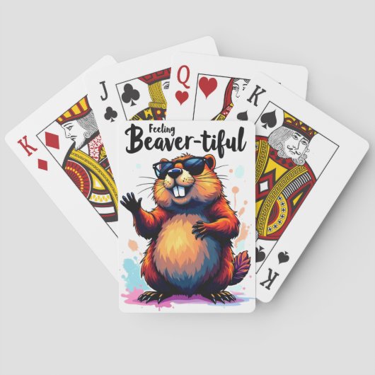 Jeu De Cartes Feeling Beaver-tiful - Funny Beaver Graphic (dos)
