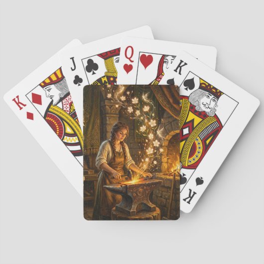 Jeu De Cartes Fées de la forge de Sainte-Brigide Fleurs Art Fant (dos)