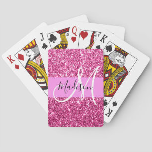 Jeu De Cartes Féminin et Glam Rose Pailleté Paillettes Monogramm