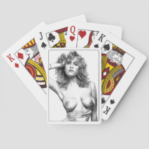 Jeu de cartes ,féminin topless