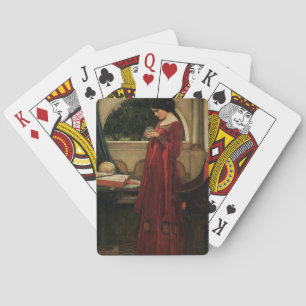 Jeu De Cartes Femme à la boule de cristal, peinture de Waterhous