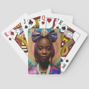 Jeu De Cartes Femme africaine avec grand arc et médaillon