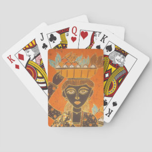 Jeu De Cartes Femme africaine portant panier Personnaliser produ
