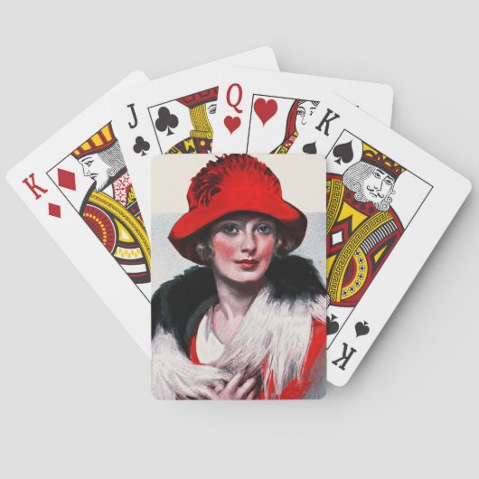 Jeu De Cartes Femme au chapeau rouge (dos)