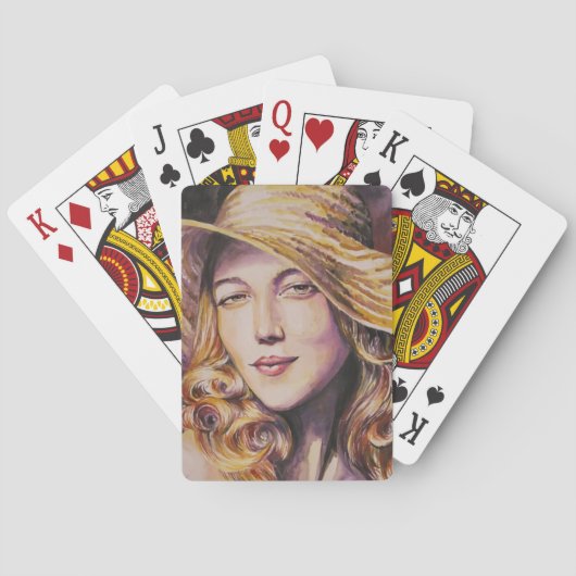 Jeu De Cartes Femme avec casquette (dos)