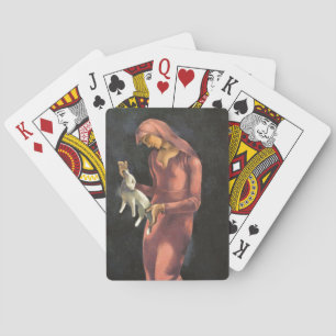 Jeu De Cartes Femme avec un lapin