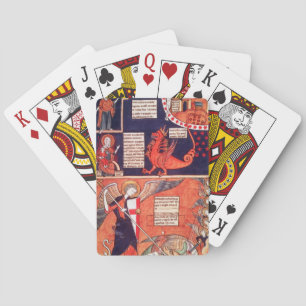 Jeu De Cartes Femme de l'Apocalypse attaquée par les sept têtes