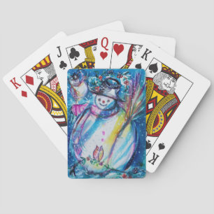 Jeu De Cartes FEMME DE NEIGE AVEC OWL, Hiver Fun