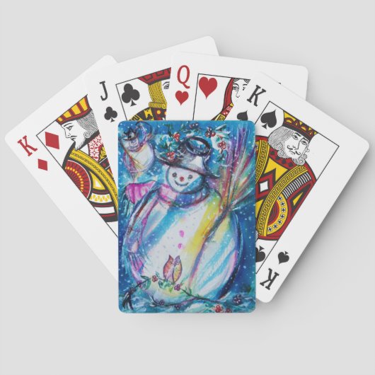 Jeu De Cartes FEMME DE NEIGE AVEC OWL, Hiver Fun (dos)