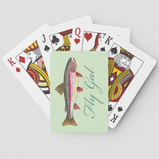 Jeu De Cartes Femme de pêche à la mouche (dos)