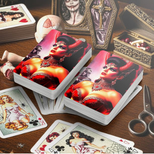 Jeu De Cartes Femme diabolique vintage