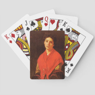 Jeu De Cartes Femme en rouge (Art italien vintage)