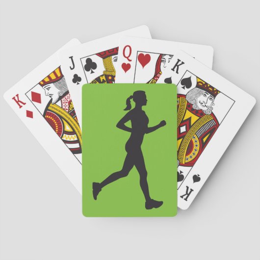 Jeu De Cartes femme faisant du jogging (dos)