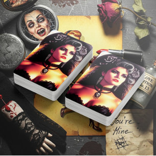 Jeu De Cartes Femme Gothique Vintage
