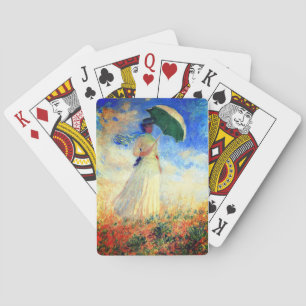 Jeu De Cartes Femme Monet avec un parasol face droit