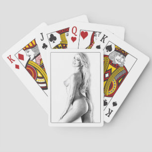 Jeu de cartes ,Femme nue vue de 3/4 