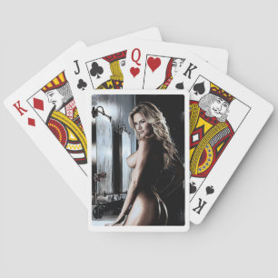 Jeu de cartes ,Femme nue vue de 3/4 