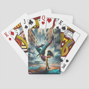 Jeu De Cartes Femmes en action de Breakdancer Silhouette de New