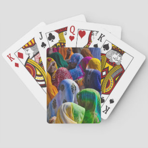Jeu De Cartes Femmes en saris colorés se rassemblent