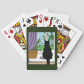 Jeu De Cartes Fenêtre Chat noir regardant dehors (dos)
