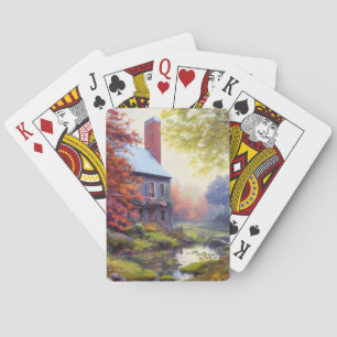 Jeu De Cartes Ferme/cours d'eau/bois/peinture